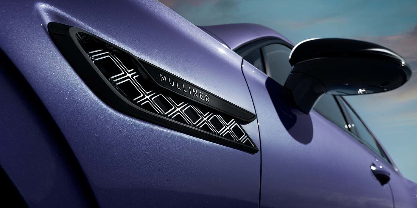 Bentley Knokke Bentley Flying Spur Mulliner in Tanzanite Purple paint with Blackline Specification wing vent