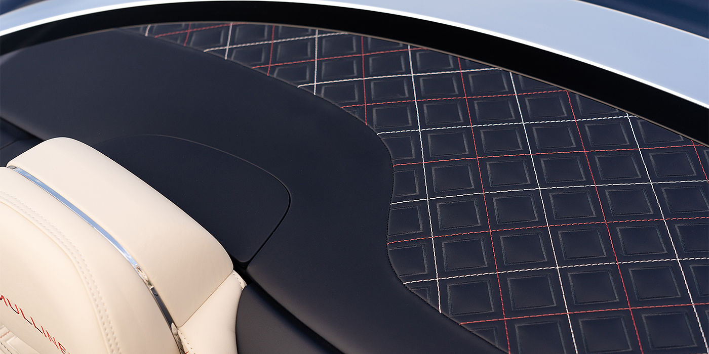 Bentley Knokke Bentley Continental GTC Mulliner convertible seat and cross stitched tonneau cover